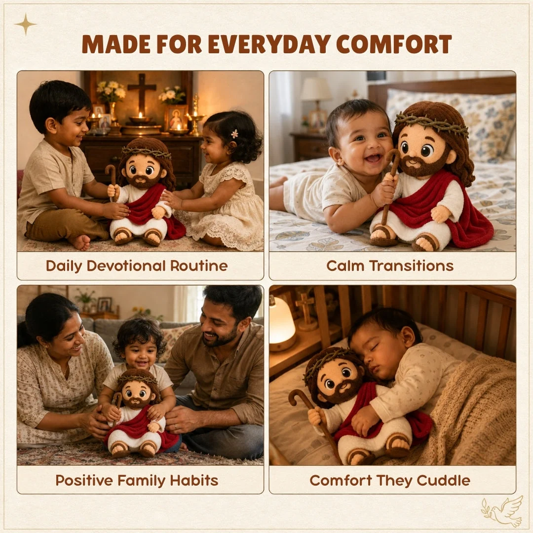 Daily devotional routine, calm transitions, positive family habits and bedtime comfort